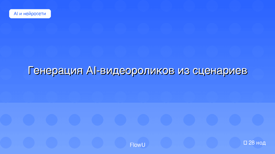Генерация AI-видеороликов из сценариев workflow preview